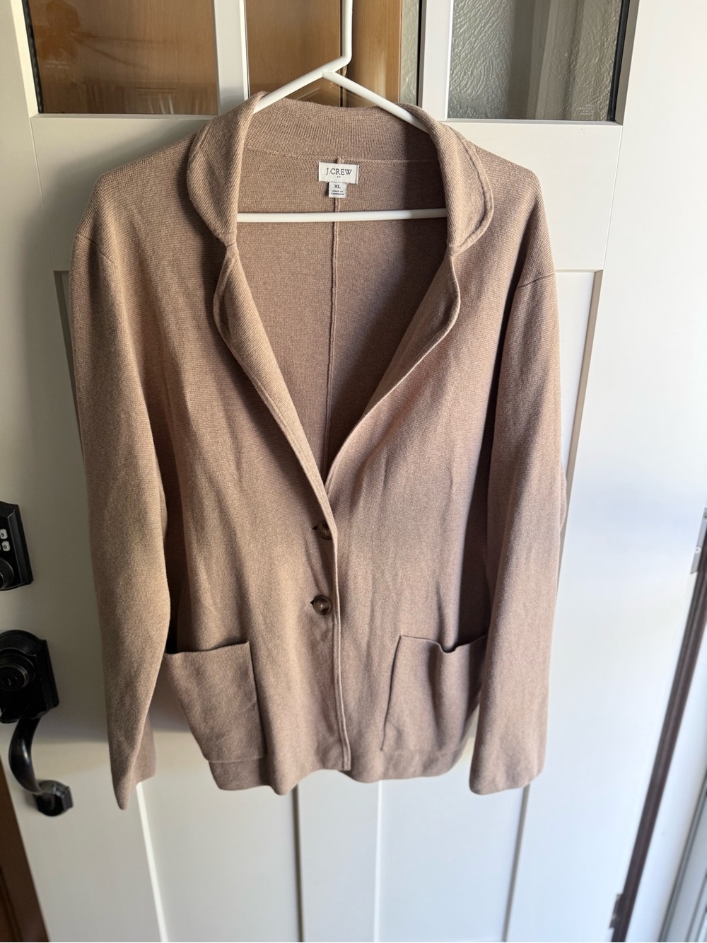 J. Crew Women's Taupe Knit Shawl-Collar Blazer